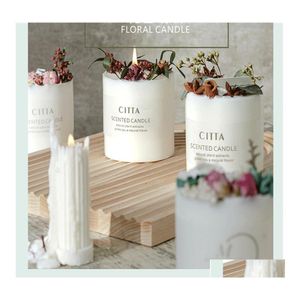 Velas Bedroom Fragrância de petróleo essencial Conjunto Mori Gift Box Mothers Day Flores secas