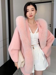Women's Down 2022 mode kvinnor eleganta naturliga päls huva rockar riktiga ull med äkta jacka outwear nq20