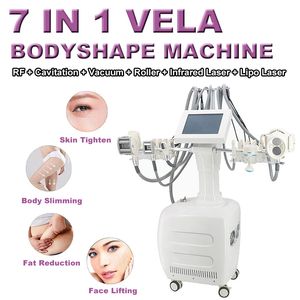 7 IN 1 Vela Lipolaser Machine Cavitation Fat Dissolve Body Shape RF Skin Tighten Wrinkle Removal Vacuum Roller Lipo Laser Equipment