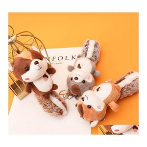 Novelty Items Wholesale Creative Nut Squirrel Plush Toys Big Tail Doll Hine Schoolbag Pendant Car Key Chain Drop Delivery Home Garden Otxtd