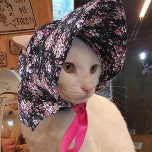 Dog Apparel Pet Retro Royal Vintage Lady Floral Hat For Cat Summer Visor Cap Adjustable Cute Lace-Up Puppy Sun Grooming Dress Up