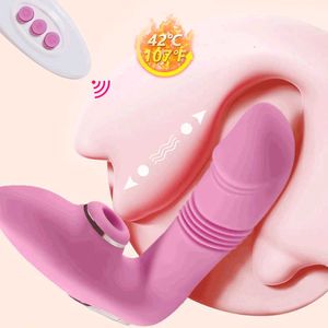 Vibrator sex leksak bärbar sugande uppvärmning vagina klitoris stimulator fjärrkontroll teleskop dildo vuxen för kvinnor mezy 31g9