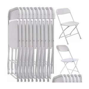Andra festliga festförsörjningar uppsättning av 4 plast fällbara stolar bröllop evenemangstol kommersiell vit för hemträdgård Använd droppleverans DHBNE