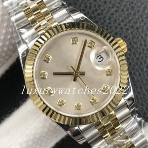 2023 Ny Womens Watch 31mm Datejust White Pearl Dial Sapphire Glass Jubilee rostfritt stål Två tonbandsboxcertifikat modeklockor