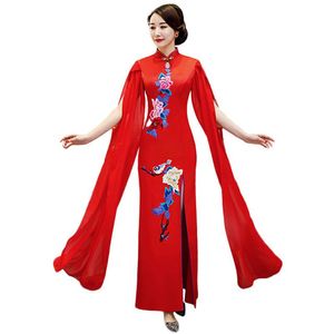 Ethnic Clothing High-end Chinese Cheongsam Plus Size 5XL Vintage Women Long Party Evening Qipao Dress Oriental Woman Elegant Formal