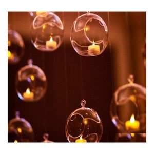 Ljusstakar 1 st 60mm h￤ngande tealight h￥llare glas globes terrarium br￶llop ljusstake vase hem inn bar dekoration drop leverans ot0iy
