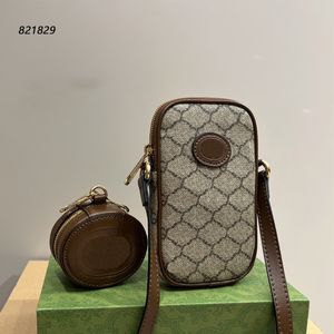 HH axelpåsar dubbel g Ophidia Mobiltelefonpåse Tote Satchels Designer Totes Handväska Koppling Purse Crossbody Läder Läger Brev Messenger Väskor Plånböcker 821829