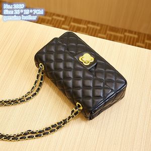 Wholesale factory ladies shoulder bags 2 color elegant Joker classic embossed plaid chain bag street trend leather handbag gold buckle fashion backpack 106#