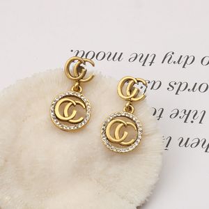 Verschillende vintage stud oorbellen luxe 925 zilveren ontwerper oorbel letters sieraden vrouwen 18k vergulde diamant valentijn bruiloft geschenken