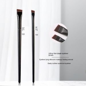 Novo Eyeliner 2PCs/Set Brow Pincel Eyeliner Eyeliner portátil Pequeno linear de sobrancelha angular Ferramentas cosméticas de maquiagem