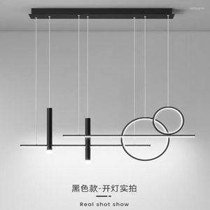 Ceiling Lights Dining Room Chandelier Modern Minimalist Cafe Bar Table Decoration Lamp Nordic Creative Design Black LED Hanging Lamps