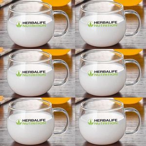 Wine Glasses Arrival Ins 6PCS Transparent 24Hour Herbalife Nutrition Wholesale Glass Coffee Cup Beer Mug Tea Home Drinkware