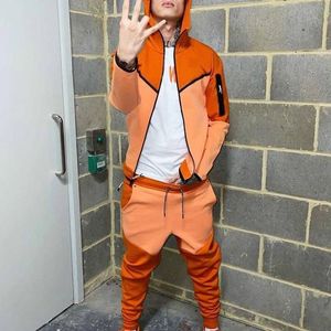 Men's Tracksuits Spring And Autumn European American Cross-border Amazon Selling Sports Suit Hooded Trousers Sweater Leisure