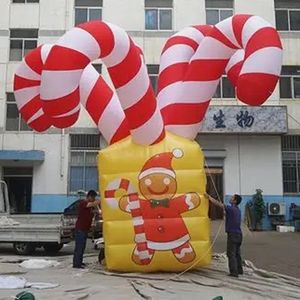 6m/20ft Large Christmas Inflatables Ornaments Giant Candy Canes Xmas Gift Box for Party holiday Decorations