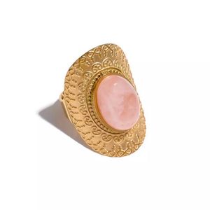 Autunno e inverno Nuovo anello aperto turchese rosa Personalità femminile Impiegato di moda Accessori per gioielli tutto-fiammifero