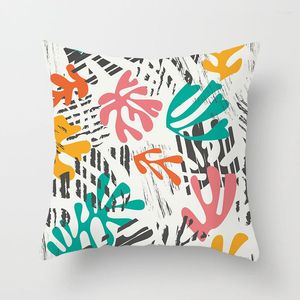 Kudde Abstract Geometric Throw Pillows Fall för soffa bilblå gul vit växt blomma vintage dekorativ s dekoration täckning