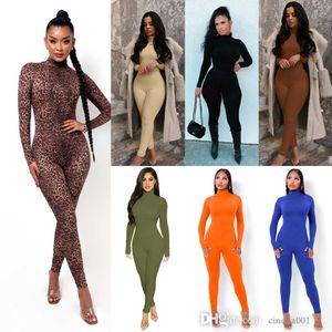 Women Sports Yoga Jumpsuits Designer 2023 Spring New Solid Color Slim Sexig långärmad blixtlås i midjan Tight Rompers