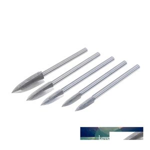 Other Household Sundries 5Pcs Wood Engraving Drill Bit Set Steel Solid Carbide Grinding Burr For Woodworking Drilling Carving Drop D Otkip