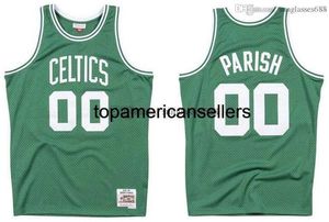 Stitched Robert Parish Jersey S-6XL Mitchell & Ness 1985-86 Mesh Hardwoods Classics retro basketball jerseys Men Women Youth