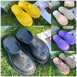 2022 men women platform slides luxury designer sandals Multicolor Black white blue maroon Brocade rubber slipper fashion Beach Shoes 35-43