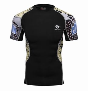 Mens Compression T Shirts Skin Tight Thermal Short Sleeve Rashguard MMA CrossFit Training Workout Fitness Sportswear Tees3547250
