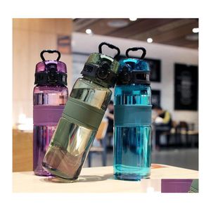 Wasserflaschen Sport Fitnessstudio Leckdosen tropfenproof tragbarer Shaker Outdoor -Reisekessel Plastik Getränk Flasche BPA Drop Lieferung Home Garde Otzwx