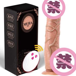 Sex Toy Dildo Vibrator dla dorosłych produkty Muhuan Symulacja penis bezprzewodowe zdalne sterowanie ogrzewaniem teleskopowa masturbacja kobieta aaaaa