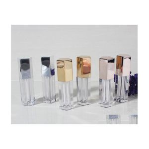 Packflaschen 9ml leer fünf Winkel Rhombus Lipglossröhrchen Kosmetische Lipbalm Behälter Gold/Sier/Roségold Make -up Bot Homefavor DHF9n