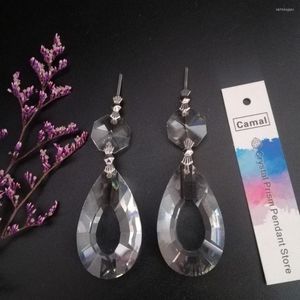 Chandelier Crystal Camal 2PCS 38mm Earring Prism Pendant Octagonal Bead Garland Bowtie Hanging Lamp Lighting Part SunCatcher