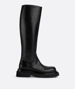 Designer-Stiefel Damenschuhe Luxus-Lug-Stiefel Leder Hohe Stiefeletten Runde Zehen Blockabsatz EU35-40 mit Box