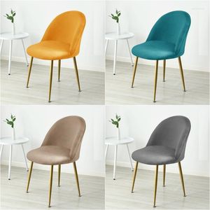 Fundas para sillas Duckbill Funda curvada Terciopelo cálido Casa De Chaise Cocina Comedor Funda de maquillaje Estiramiento sólido Asiento trasero bajo