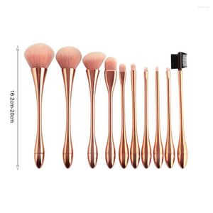 Escovas de maquiagem 10pcs/conjunto alça brilhante