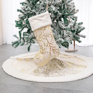 Christmas Decorations 122CM Branches Bronzing Plush Tree Skirt Party Decoration Supplies For Home Pendant Navidad Stocking Gift Bag