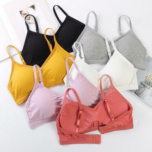 Camisoles Tanks Summer Girls 탱크 작물 탑 매끄러운 섹시한 튜브 탑 패딩 브라 여성 봄 스포츠 속옷 Bralette 소프트 무선