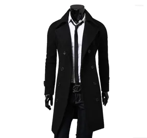 Giacche da uomo 2022 Trench Coat Men Jacket Mens Overcoat Casual Slim Fit Frangivento Solid Long Fashion Winter Cappotti Plus Size