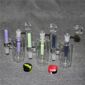 Hookah Glass Ashcatcher for Glass Bong Water Pipes 14,5 mm eller 18,8 mm fog med rökskålkvarts banger -silikonbehållare