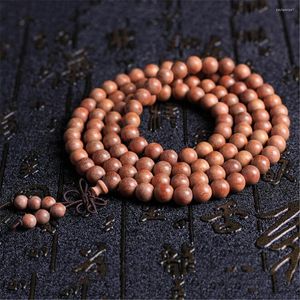 Strand atacado 6/8mm cor original Bruma Rosewood 108 Multi-círculo Buda Breads Bracelet Wood Mala Oração Elastic Cordão