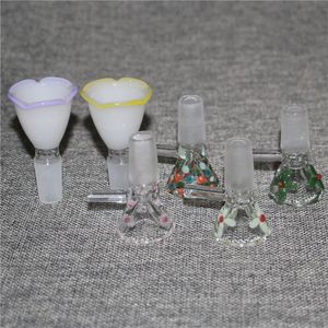 Hookah flower 14mm glass bowl smoking male joint tobacco hand bowl piece For Bong Water Pipe oil rig