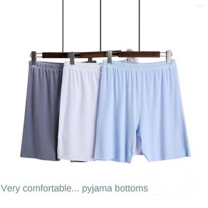 Mäns Sleepwear Men Seamless Ice Silk Pyjamas Pants Five-Point From Home Sports Ultra-tunn sommaren Hög Elastiska korta män