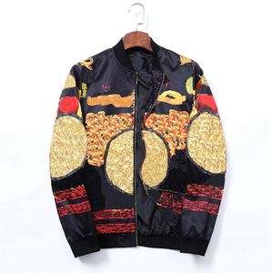 The latest fashion men's digital printing jacket in spring and autumn 2023 Fashion personality creative coat Trendy men's sports windbreaker