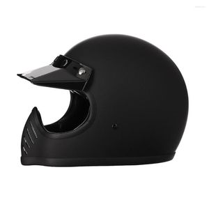 Motorradhelme Japan Korea Vintage Style Leichtfiberglas Vollge Gesicht Helm Retro Motocross Racing Casque Moto Dot ECE zugelassen