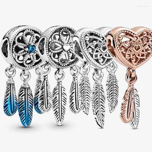 Contas originais 925 Sterling Silver Dream Catcher Pingente Fit Bracelet Women Women Fine Jewelry Bangle Acessórios