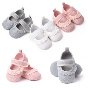 Baby Cotton Buty Księżniczki Pierwsze spacerowicze koronkowe nowonarodzone miękkie dno łóżeczko przedwalne dla dzieci buty dla dzieci