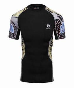 Mens Compression T Shirts Skin Tight Thermal Short Sleeve Rashguard MMA CrossFit träning Träning Fitness Sportwear Tees8737858