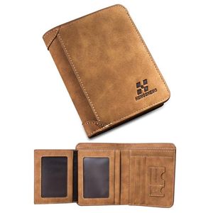 Vintage tasarımcı erkekler cüzdan bifold mat deri cüzdanlar erkek küçük üçlü çanta kartı tutucu para çanta iş marka cüzdan 271b için