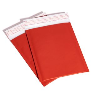 50pcs / Lot Bubble Bags School Supplies Envelope Self Seal Red Foil Bubbles Mailer For Gift Packaging Lined Poly Mailer Wedding Bag Mailing Envelopes