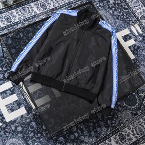 xinxinbuy Herr designer Luvtröja Windbreaker Sportiga bokstäver jacquard Webbing Jogging Paris bomull kvinnor svart vit grå S-2XL