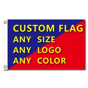 3x5 FT Custom Flag Polyester Shaft Cover Outdoor Advertising Banner Decoration Party Sport Confederate College met twee messing doorvoertules