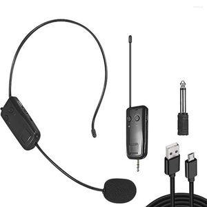 Microphones 2.4G Lärarenhet Trådlös röstförstärkare Headset Högtalare Lavalier Microphone Sändare Huvudmonterad