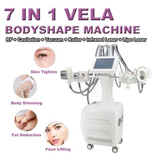 Vela Body Shape Machine Cavitation Weight Loss Skin Tighten Fat Dissolve Wrinkle Removal Anti Cellulite RF Vacuum Roller Lipo Laser Equipment with 7 handles